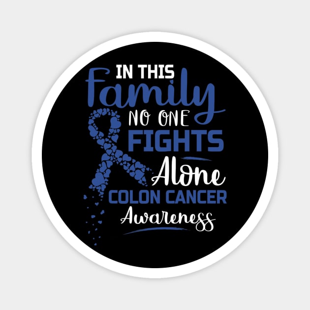 Colon Cancer Awareness Colorectal Blue Ribbon Magnet by hony.white